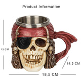 3D Pirate Skull Beer Mug Gothicq