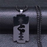 Gothic Blade Razor Pendant Necklaces Gothicq