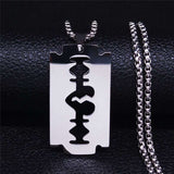 Gothic Blade Razor Pendant Necklaces Gothicq