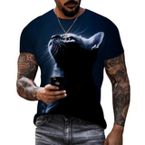 Men 3D Animal Graphic Short Sleeve T-shirt