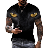 Men 3D Animal Graphic Short Sleeve T-shirt