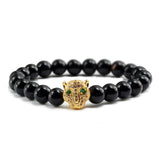 Leopard Head Natural Stone Bracelet