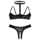 Crotchless Open Cup Exotic Lingerie Set