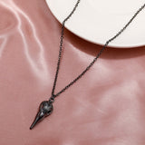 Gothic Crow Skull Pendant Necklace