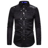 Men Gothic Rivet Cargo Shirt