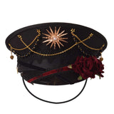 Black Cross Gothic Lolita Military Hat