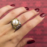 Gothic Women Blooming Hot Design Pearl Ring