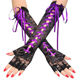 Fingerless Fishnet Lace Party Gloves