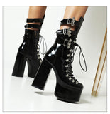 Gothic Bat Wings Accent Women Platform Boots