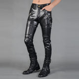 Men Faux PU Leather Trousers