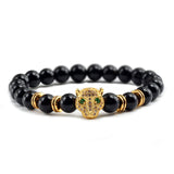 Leopard Head Natural Stone Bracelet