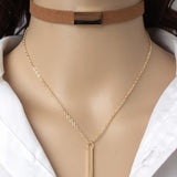 Strip Rope Chain Black Velvet Choker Necklace