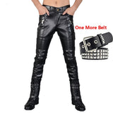 Men Faux PU Leather Trousers