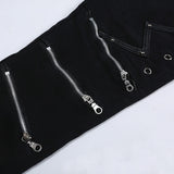 Men Punk Zipper Skinny Pants