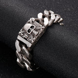 Gothic Skull Stainless Steel Cuban Chain Bracelet