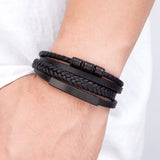 Hand-woven  Multi-layer Men's Leather Bracelet