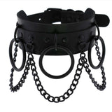 Black Gothic Punk Choker Chain Collar