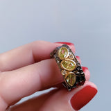 Punk Gothic Women Inlaid Stone Ring