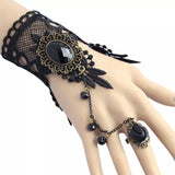 Gothic Style Retro Lace Bracelet With Ring