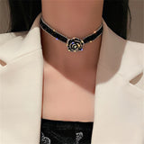 Gothic Black Crystal Choker Necklaces