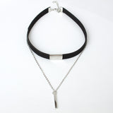 Strip Rope Chain Black Velvet Choker Necklace