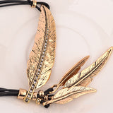 Bohemian Women Girl Feather Necklace