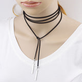 Gothic Black Long Pendant Choker Necklace