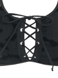 Bat Crescent Mesh Lace-Up Padded Bikini Set