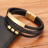 Hand-woven  Multi-layer Men's Leather Bracelet