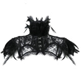 Gothic Feather Lace Collar