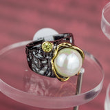 Gothic Women Blooming Hot Design Pearl Ring