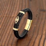 Charm Micro-Studded Leather Cord Unisex Bracelet