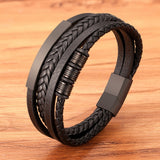 Hand-woven  Multi-layer Men's Leather Bracelet