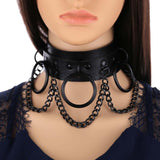 Black Gothic Punk Choker Chain Collar