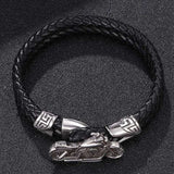 Black Leather Woven Bracelet