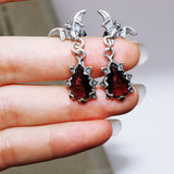 Vintage Black Skull Needle Hoop Earrings