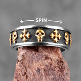 Cross Skull Retro Men's Ring