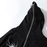 Punk Graphic Zipper Closure Unisex Hoodie