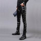 Men Skinny Lace Up Trouser