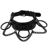 Black Gothic Punk Choker Chain Collar