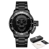 Gothic 3D Gold Skull Watch For Men