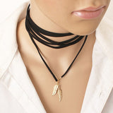 Gothic Black Long Pendant Choker Necklace