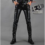 Men Faux PU Leather Trousers