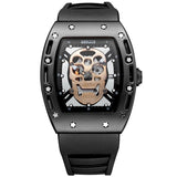 Men Luminous Black Army Skull Watch