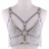 Gothic Punk Sexy Leather Chain Harness