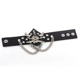 Genuine Leather Pirate Skull Bracelet