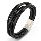 Gothic Braided Men's Leather Bracelet