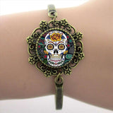 Skull Skeleton Lace Charm Bracelet