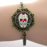 Skull Skeleton Lace Charm Bracelet