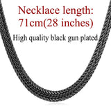 Black Trendy Men Long Chain Necklace